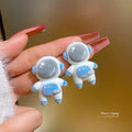 Fashion Hot Sale Creative Cute Minimalist Funny Kids Earrings Girls 2022 New Cartoon Astronaut Stud Earrings for Women Girl