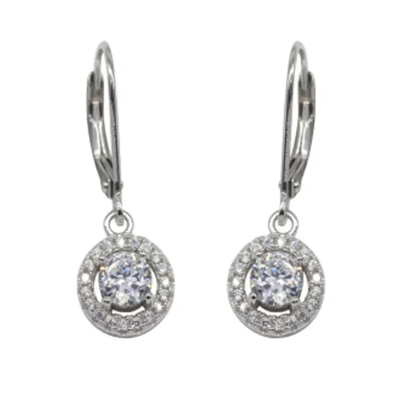 Wholesale Lever-Back Zircon Hoop Earrings Diamond Jewelry 925 Sterling Silver New Design Fine Jewelry Earrings