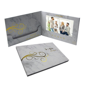 Reliable Pocket Bronzing Business LCD Paper Advertising Card Brochure Handmade Customized Design for Marketing Music Video
