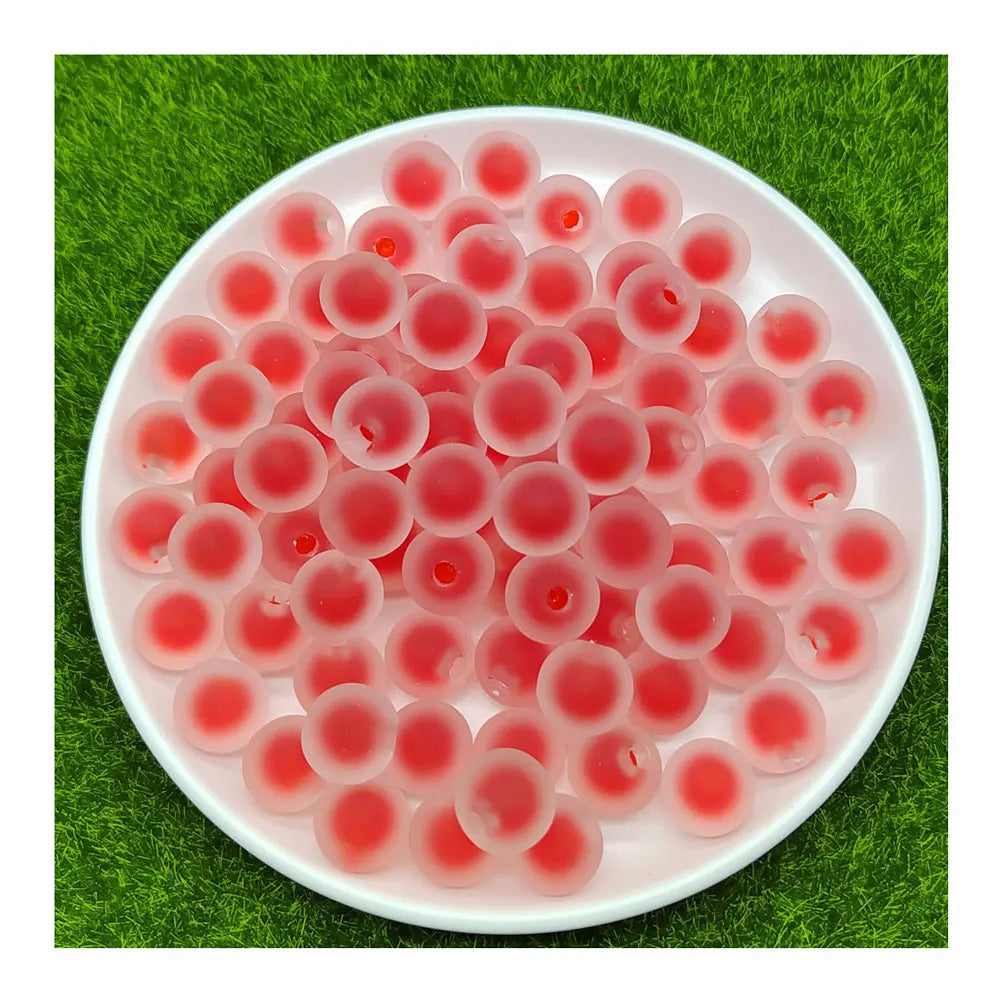 100Pcs/Bag 16MM Multicolor Half Hole Acrylic Loose Spacer Round Beads for Earring Jewelry Making Handicraft Accessories