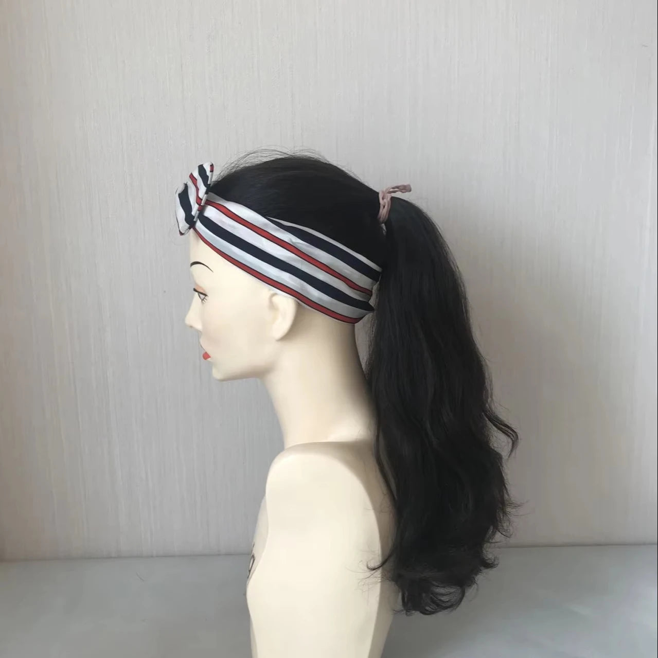 Human Hair Remy Natural Color Wavy Machine Made Sport Ponytail Silk Base Transparent Lace Wig