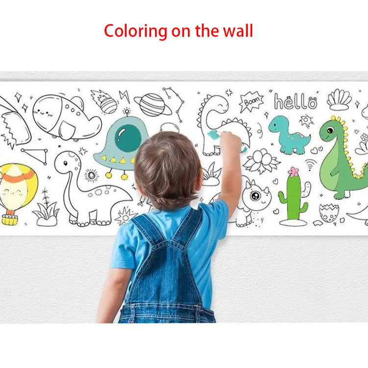 Custom Kid's Coloring Poster on Wall Fancy Coated Art Paper for Young Artists