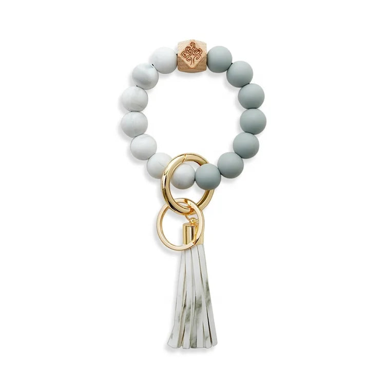 Silicone Beads Chains Key Ring Wristlet Keychain Fine Fashion Jewelry Bracelets Bangles