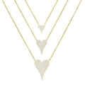 Gemnel Delicate 925 Silver 18k Gold Plated Pave love Heart Diamond Cz Necklace Women Gift