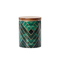 Emerald Green Airtight Seal Bamboo Lid Ceramic Food Kitchen Canisters