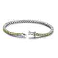 Men's 925 Sterling Silver Charm Bracelet with Sapphire Ruby Trendy Tennis Bracelet with Religious Style Silver Plated Jewelry