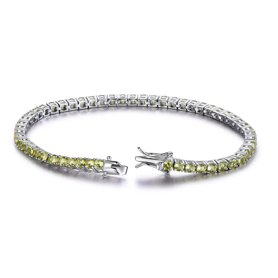 Men's 925 Sterling Silver Charm Bracelet with Sapphire Ruby Trendy Tennis Bracelet with Religious Style Silver Plated Jewelry