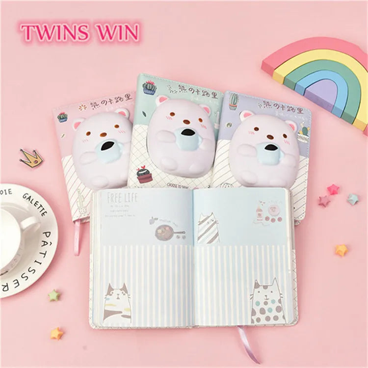 Carton Adult Anti Stress Colouring Drawing Bear Books  Diary Book Hard Cover Planner Notebook 2411