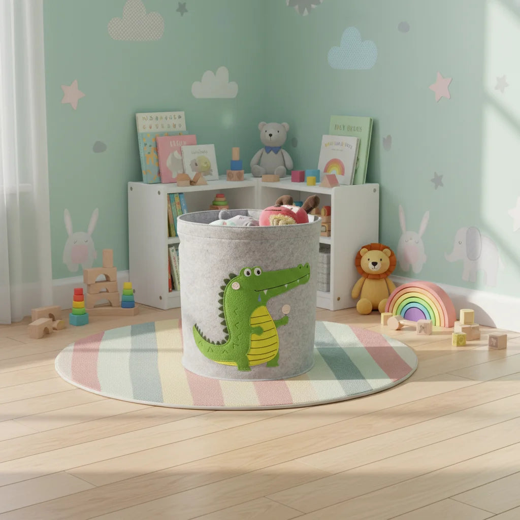 Cartoon Felt Storage Basket Felt Storage Bucket Felt Storage Basket