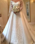 S356 2026 Wedding Gown Bride Vestido De Noiva White Lace Long Sleeve Wedding Dresses Bridal Gown