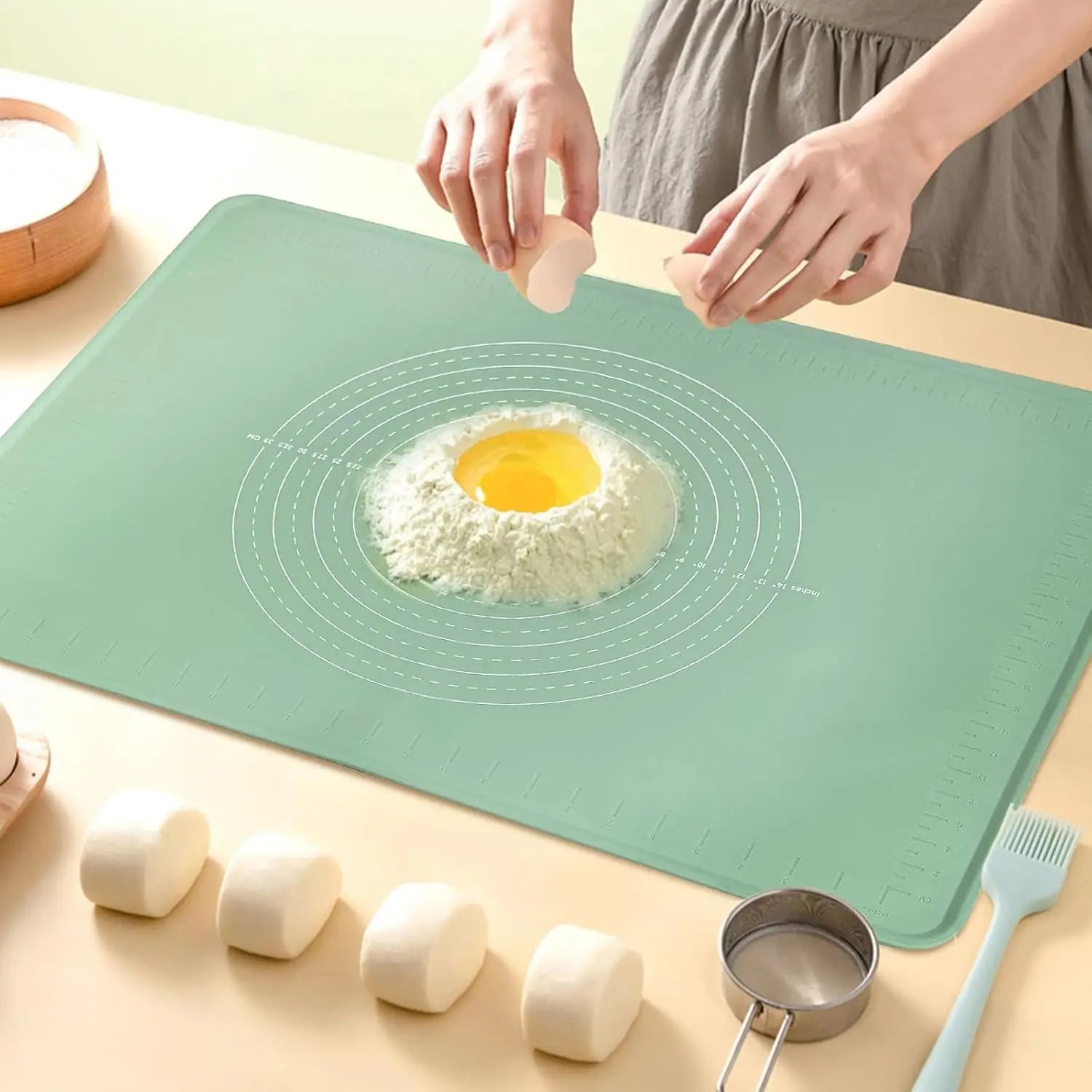 Custom Logo Silicone Pastry Mat Multiple Sizes 30x40 40x50 45x65 50x70 cm with Measurement Patterns Wholesale