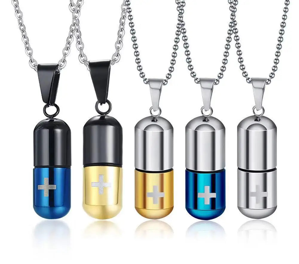 Aimgal Fashion Jewelry 316 Stainless Steel PVD Plated 18K Gold DIY Tarnish-Free Capsule Perfume Bottle Pendant