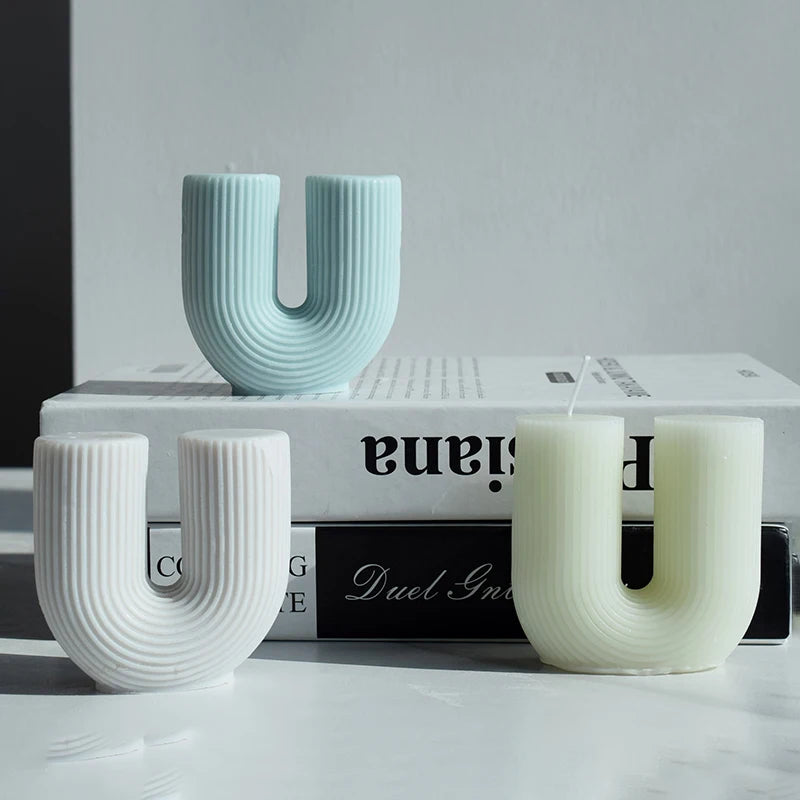 Handmade Candle Mould Geometric Arch U Shaped Aromatherapy Candle Silicone Molds for Candle Making