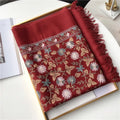 Winter New Nepali Style Imitation  Cashmere Retro Embroidered Floral Ethnic  Scarf Large Size Shawl Warm Thick Ladies  Wraps