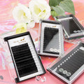 PBT Easy Fan Lashes Long 12mm-30mm Human Hair Extensions Soft LD Curl Matte Natural Style False Eyelashes Box Lash Tech Products