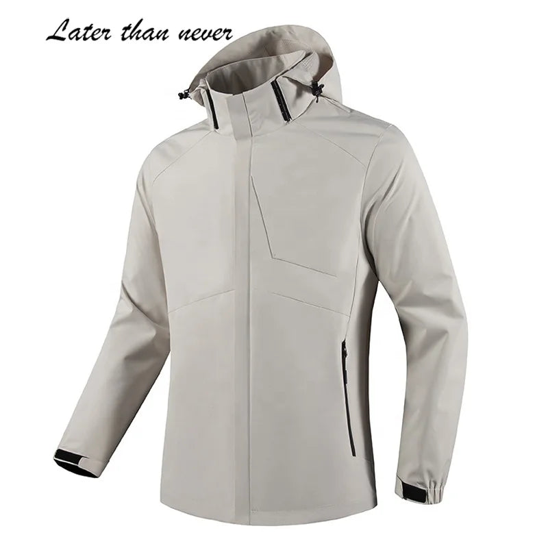 Custom Order Wholesale Trekking Outdoor Jacket Hooded Pure Color Windproof  Windbreaker Jacket Autumn Lightweight Jackette