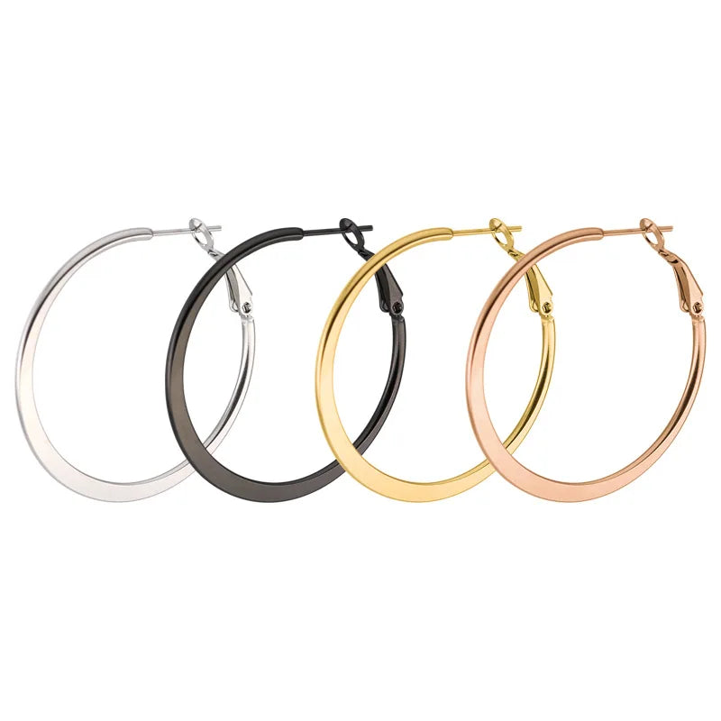 30mm 40mm 50mm 60mm New Arrival Design Latest Gold Round Shape Hoop Earrings Jewelry Round Earring