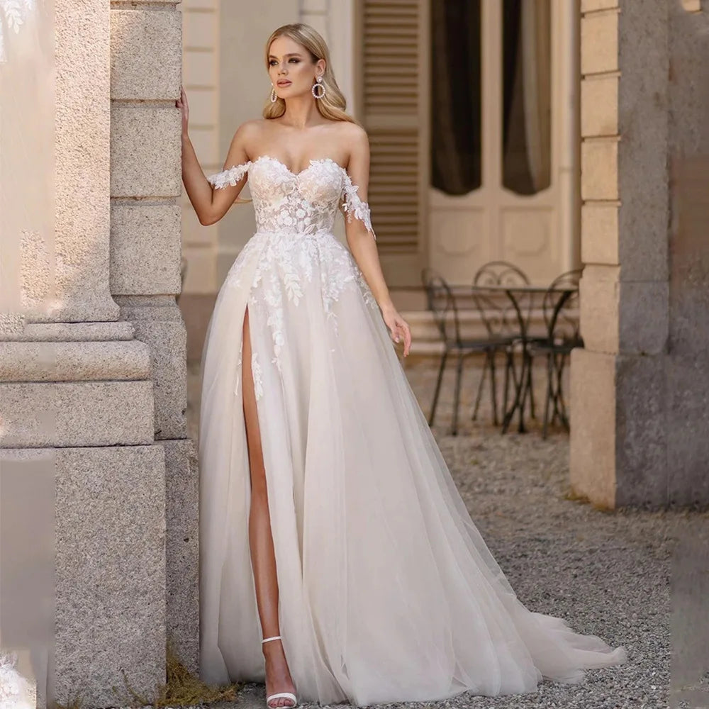 Guangzhou Auyan 2024 Customized See-Through Backless Lace Wedding Dress Fish Tail White Train New Bride's Fishtail White Flower