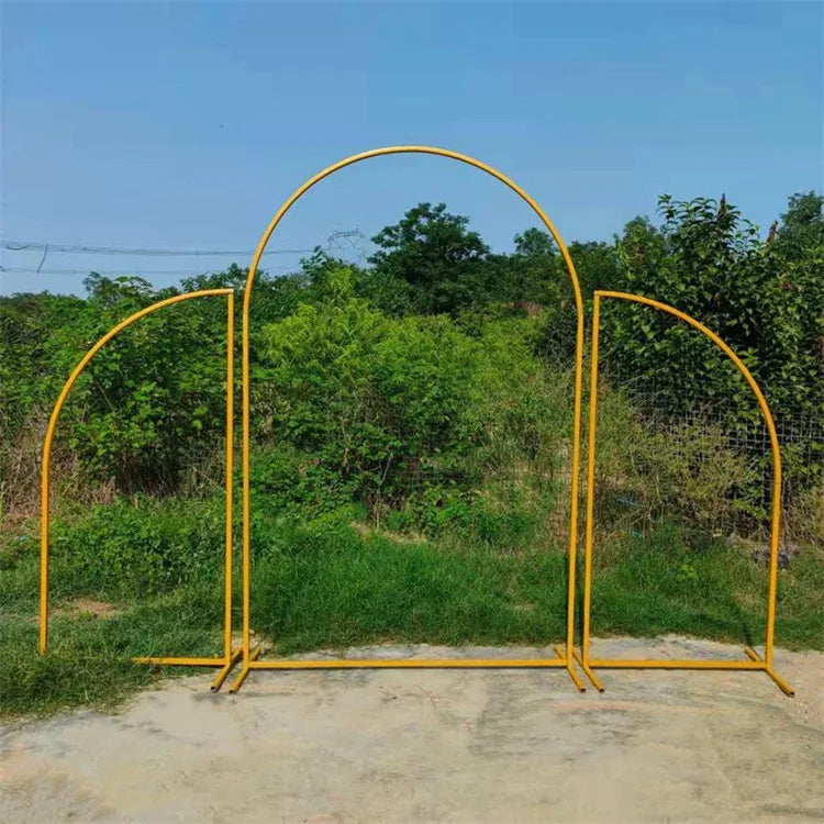 New Style B-2704 Metal Wedding Flower Arch Gold Door Backdrop for Party Event