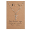 Hope Jesus Faith Cross Letter Design 18K Gold Plated Alloy Link Religious Christian Pendant Necklace for Women Girls Jewelry