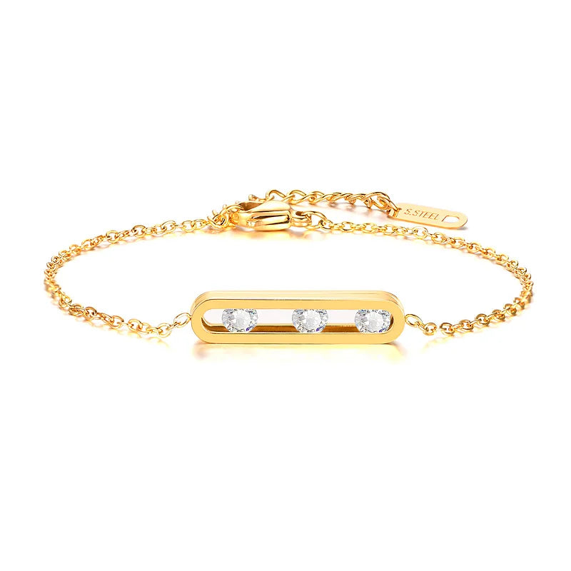 2022 New Arrival Gold Jewelry for Women Stylish Stainless Steel Bracelets Healing Crystals Bangles Fashion Charm Accessories