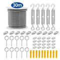 56PCS/Set 30 Meter Steel PVC Coated Flexible Wire Rope Soft Cable Transparent Stainless Steel Clothesline Diameter 2mm Kit