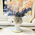Ceramic Gold Flower Jar Decoration Luxury Nordic White Vase Home Decor High Quality Decorative Jar