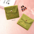 Hot Sale Custom Printing Jewelry Envelope Necklace Packaging Velvet Pouch Snap Button Velvet Gift Jewelry Bag