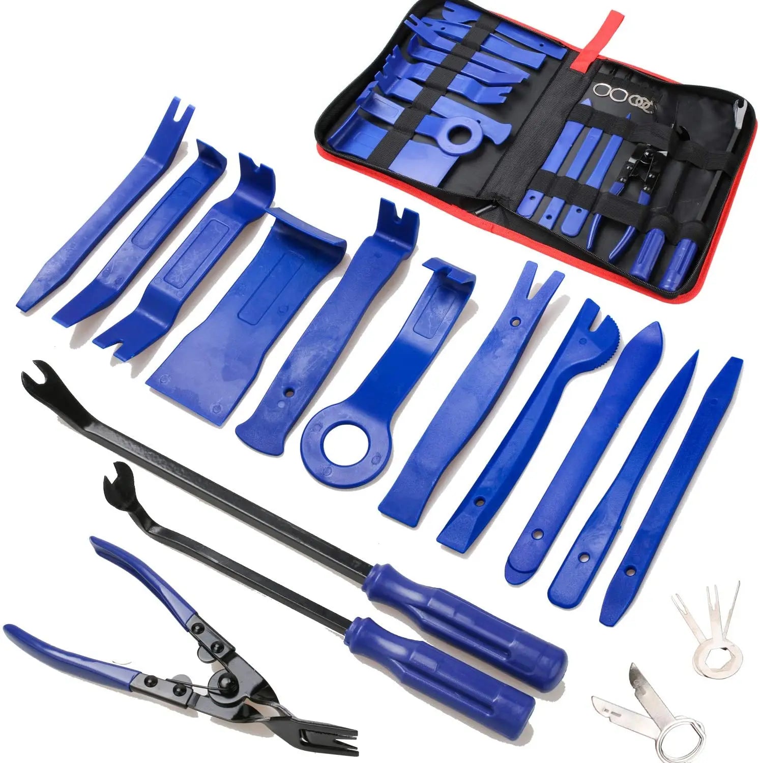 19 Pieces Car Door Panel Removal Tool Kit Audio Removal Tool Auto Clip Pliers Tool Set With Storage Bag
