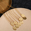Fashion Stainless Steel PVD Plating  12 Months Flower Jewelry Oval Pendant  Engraved  Birthflower Necklace