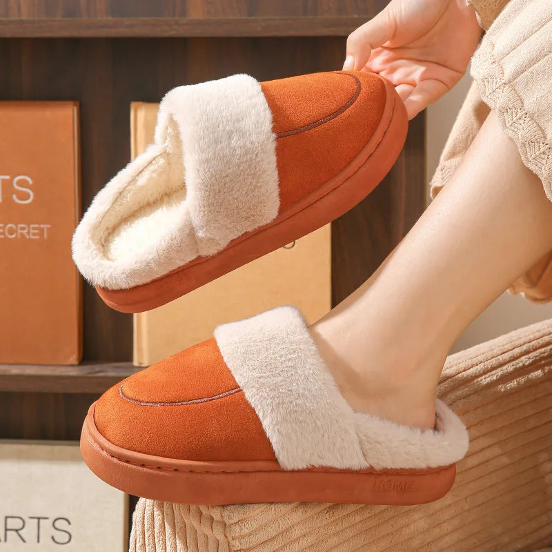 Wholesale 2024 Fashion Fur Plush Anti-Slip Home Indoor Winter Shoes Cheap Cute Slides for Slippers for Ladies and Men Warm Fluff