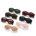 DOISYE Women's Vintage Fashion Sunglasses Small Polygonal Cat Eye Design Contrast Color PC for Outdoor Adventures Wholesale
