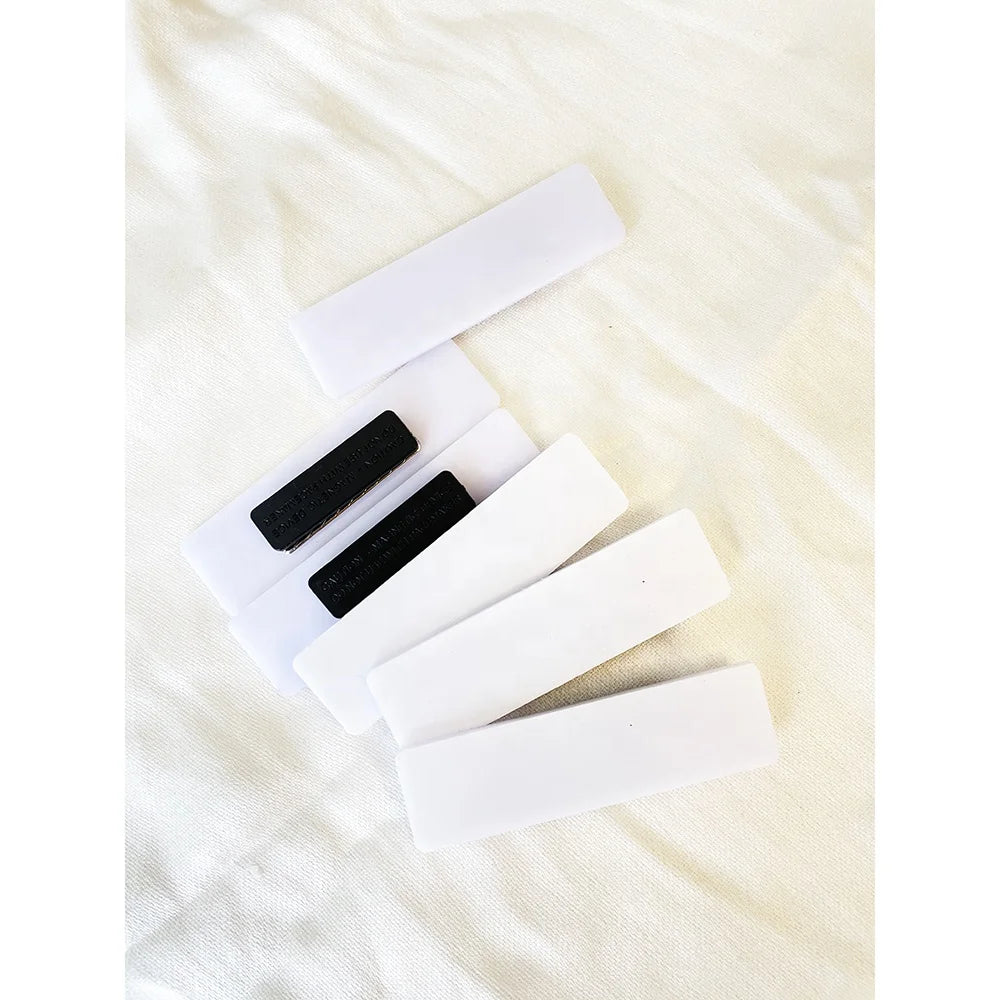Blank White Magnetic Reusable Plastic PVC Acrylic Name Badge