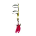 Wholesale SP172 8.7cm 9g Metal Spinner Baits Spoon Fishing Lures with Feather Hook