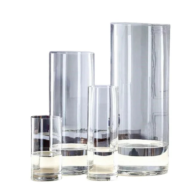 Wholesale Pragmatic Nordic Flower Glass Vase  Clear Elegant Cylinder Bubble Flower Arrangement Glass Vases for Home Decor