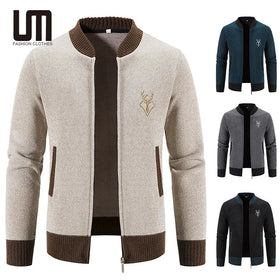 Liu Ming Autumn Winter Korean Fashion Wholesale Trending Men Casual Long Sleeve Plus Size Knitted Cardigan Sweater
