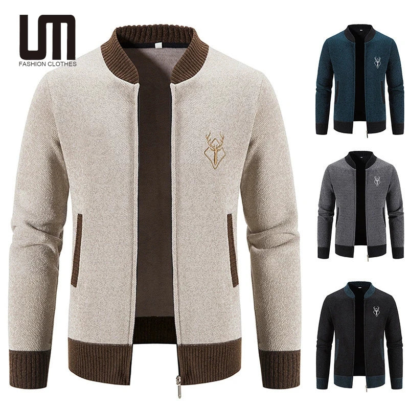 Liu Ming Autumn Winter Korean Fashion Wholesale Trending Men Casual Long Sleeve Plus Size Knitted Cardigan Sweater