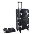 Rolling Makeup Train Case Mirror Travel Cosmetic Storage Organizer Speaker for Technician for Nail Salons