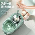 ZZhome 360 Perfect Flat Floor Wash Hand Free Cleaning Microfiber Mop With Bucket