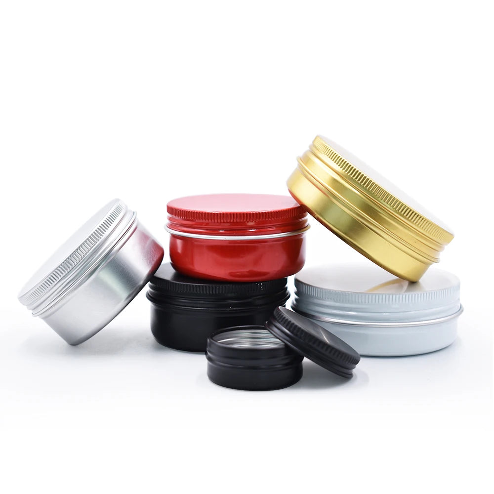 Superior Quality 2 oz 50ml Aluminum Tins with Screw Cap for Candles Cosmetic Cream Jars Face Cream & Lotion
