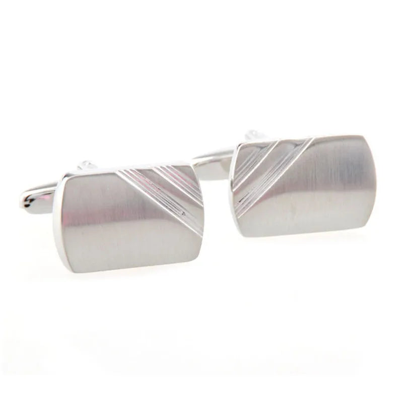 Wholesale Satin Finished Simple Cufflinks Custom Business Suit Shirt Fashion Accessory Wedding Tuxedo Trendy Jewelry Gift Set