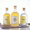 Nordic Heavy Base Glass Liquor Vodka Bottle with T-Top Synthetic Cork Bonus 200ml 375ml 500ml 750ml 1000ml for Tequila Use