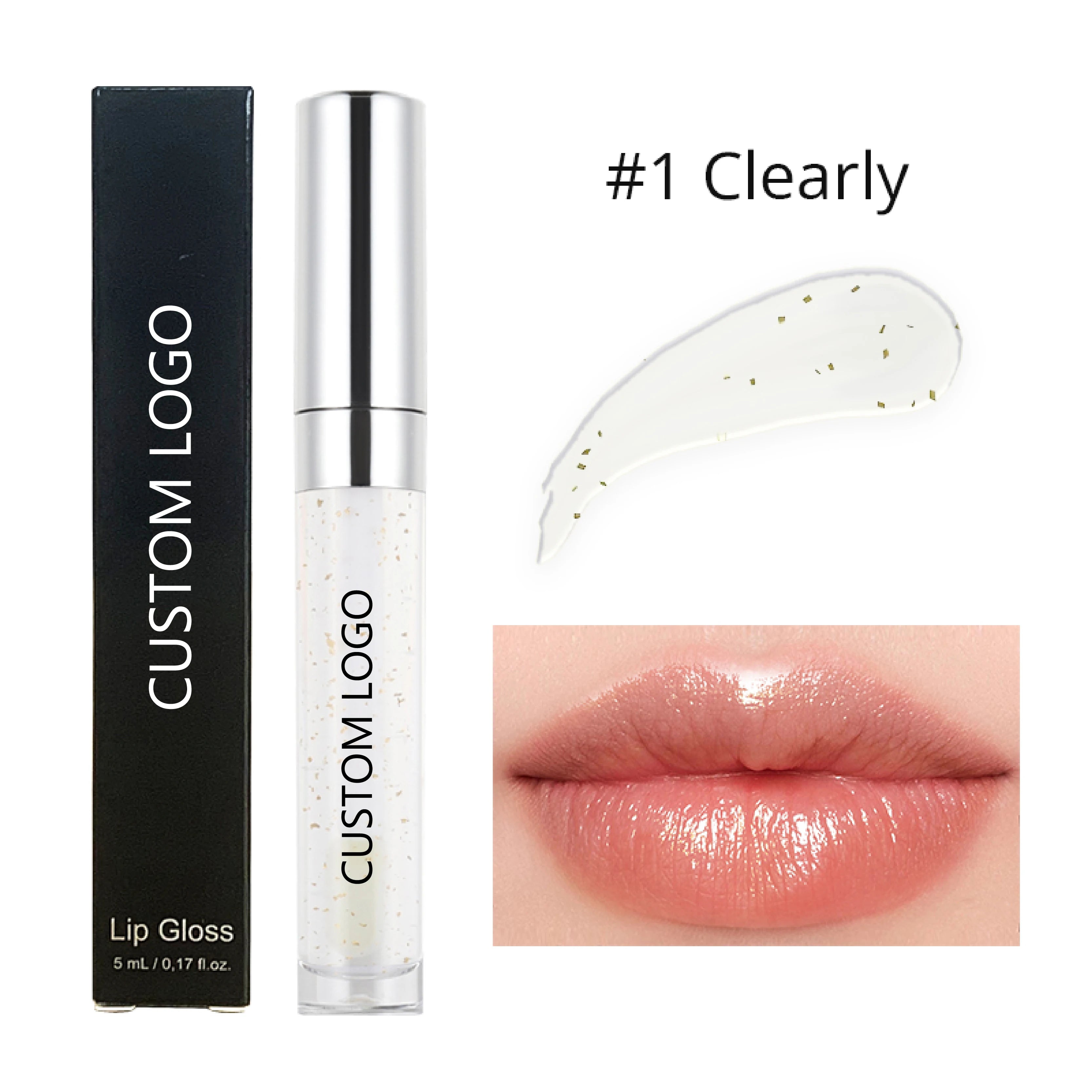 No Logo Private Label Customized Clear Glitter Lip Gloss Make Your Own Label Vegan Custom Lip Gloss Vendor