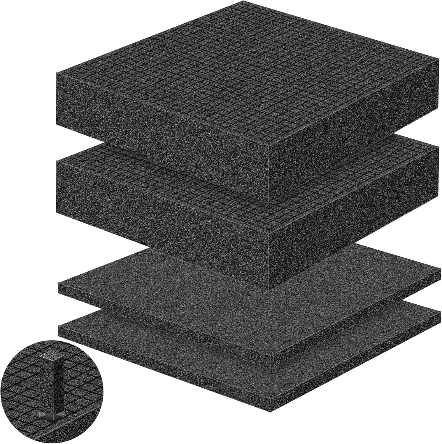 2 Sets PU Sponge Pick-Apart Foam Inserts Pre-Cut Cube Sheets for Protective Film for Board Game Box Cases Packaging Storage