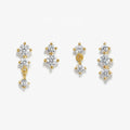 LOZRUNVE Silver 925 Jewelry Wholesale Fashion Gold Plated Zirconia Earring Stud Set