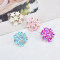 Zircon Flowers Stud Earrings Multi Colors Cubic Zirconia Flower Stud Earrings for Women Fashion Luxury Party Gifts