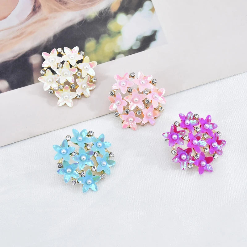 Zircon Flowers Stud Earrings Multi Colors Cubic Zirconia Flower Stud Earrings for Women Fashion Luxury Party Gifts