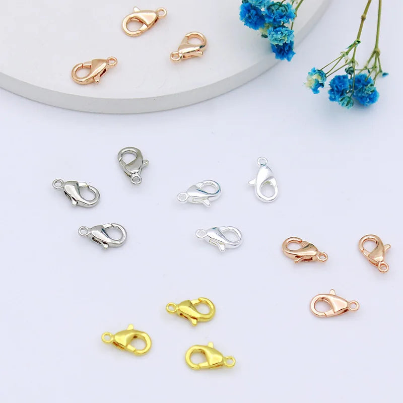 18k Real Gold Plated Brass Lobster Clasps Bracelet Necklace Connection Clasp Accessories Lobster Clasp for Jewelry Making