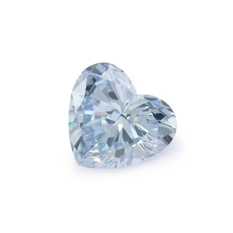 Colored Diamond Heart Shape Blue Color EX Cut Lab Grown Diamond HPHT Wholesale Price CVD Laboratory Diamond With GEMID Certifi