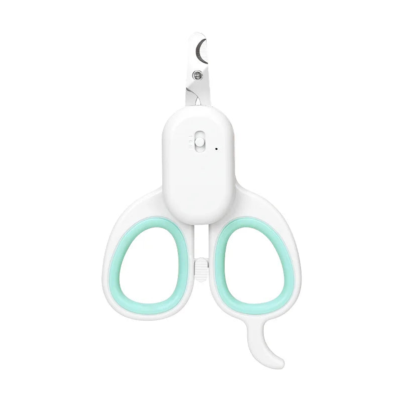 Professional LED Cat Nail Clipper with U-V Light Stainless Steel Pet Claw Trimmer Charge-Powered Avoids Cutting Pet Claw Care